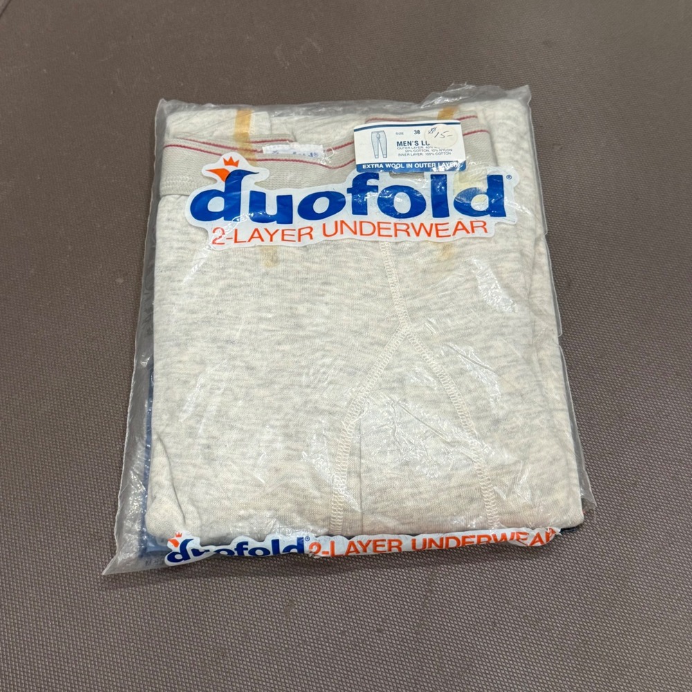 VTG 1976 Duofold 2 Layer Pants Thermal Long Johns Mens 38 Wool Blend Cream NOS